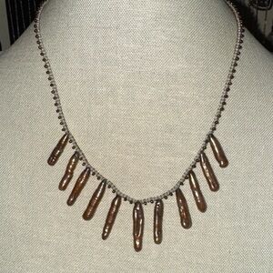 Brown Stick Fresh Water Pearl Necklace